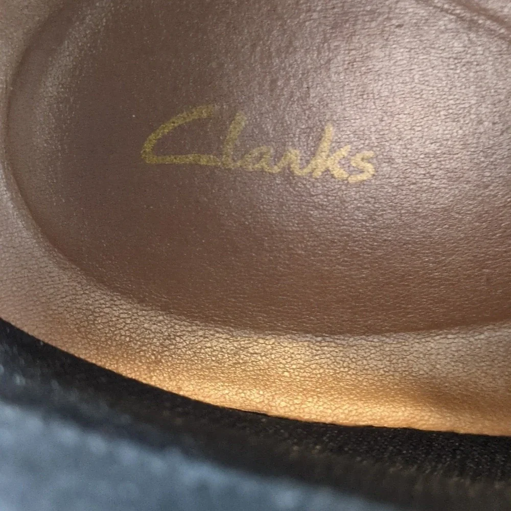 Clarks Shoes Womens Black 9.5 Leather‎ Ankle Boots Dual Zip Comfort Chic 22862